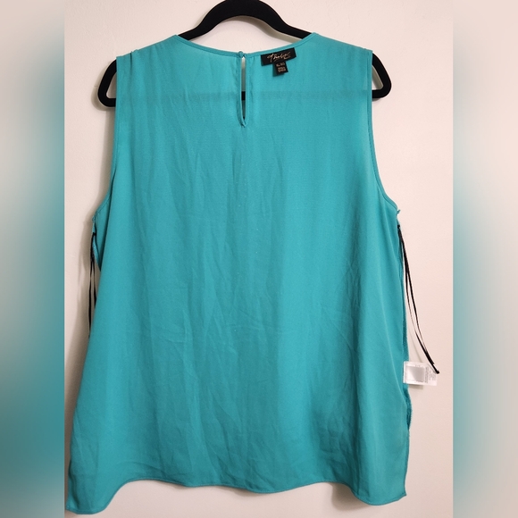 Thalia Sodi Turquoise Embellished Sleeveless Blouse Size XL.   #E03 - Picture 9 of 11